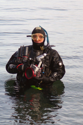 Scuba diver underwater photographer