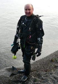 Scuba diver underwater photographer